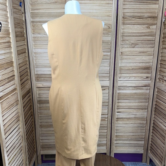 For You Jacket Tank Dress Lined Pants 3-Piece Suit Set Vintage Size 18 Camel - Picture 8 of 14